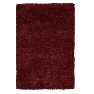 Ruby Red Super Soft Shaggy Luxury Floor Rug 5cm Long Pile